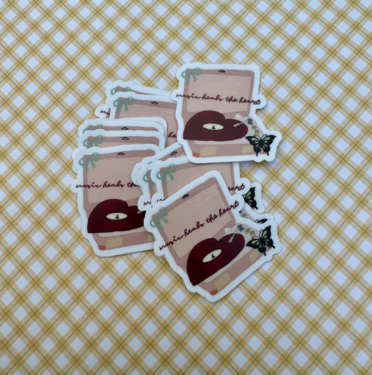Music Heals the Heart Sticker