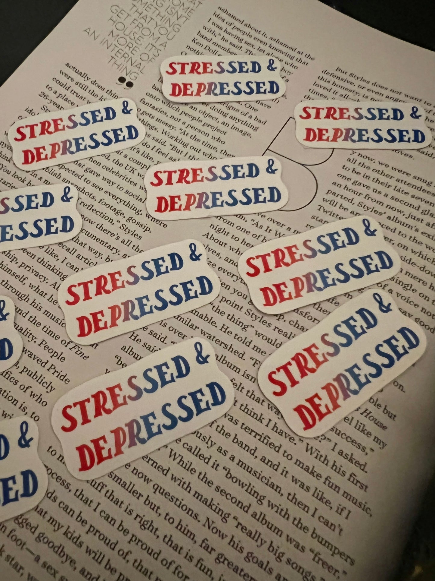 Stressed & Depressed Sticker